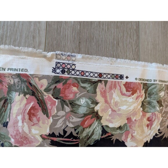 3 Yards 5th Avenue Designs Blue Red Stripe Floral Drapery Decorator Fabric - Picture 6 of 7